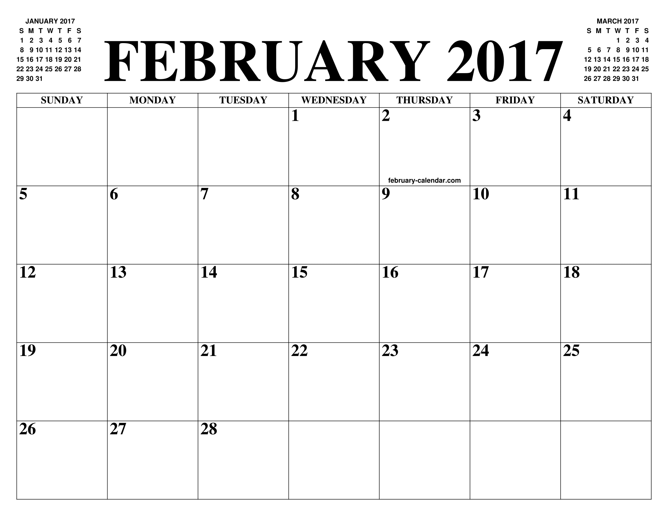 Календарь на февраль 2017 год February 2017 calendar - antalyabocekilaclama.org